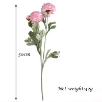3 têtes de fleurs artificielles de ranunculus, blanches, bordeaux, roses, fausses pivoines, pour la décoration de la maison, de mariage ou de fête