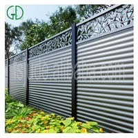 GD panneau de clôture en aluminium noir, couverture de la vie privée, palissade en aluminium pour clôture de jardin