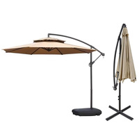 Parapluie suspendu en porte-à-faux de jardin étanche et bases parapluie en porte-à-faux banane pour jardin extérieur