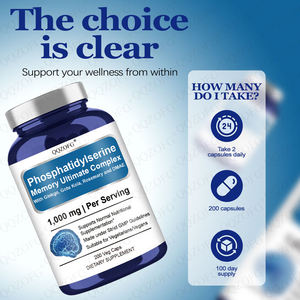 OEM/ODM 磷脂酰丝氨酸记忆复合剂 1000 毫克，含银杏和 <span class=keywords><strong>DMAE</strong></span>，支持认知功能，200 粒素食胶囊 - Product Image 6