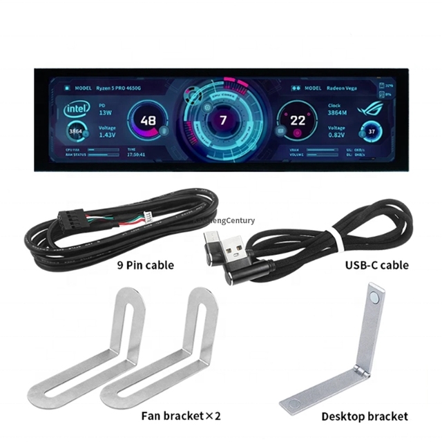 8.8 Inch IPS Monitors Type C Secondary Screen USB-C Interface Computer CPU GPU RAM Disppay Smart Screen No Need AIDA64