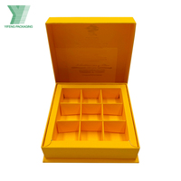 Caja de Regalo de Chocolate de Lujo Hecha a Mano con Materiales Reciclados Ecológicos, Caja de Chocolate Personalizada de 9 Compartimentos para las Fiestas