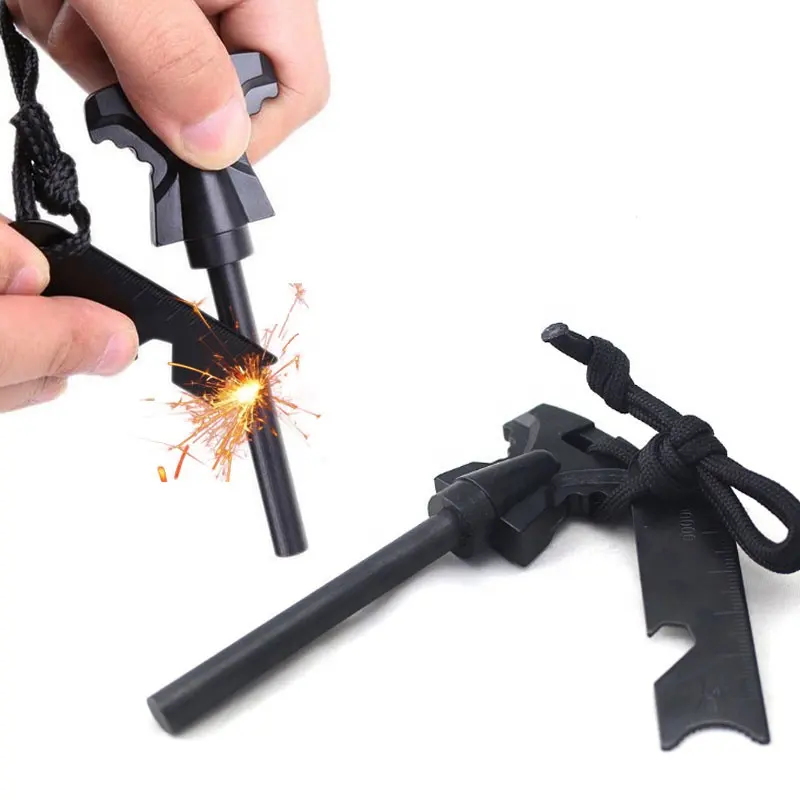 KongBo Emergency Survival Magnesium Fire Starter 6-in-1 Tool with 15000 Strikes for Camping, Hiking and Outdoors