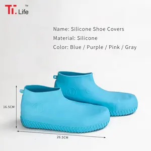 Resistente al agua botas de silicona reutilizable zapato de lluvia cubierta impermeable
