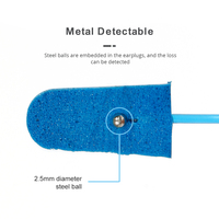 Bouchons d'oreille en mousse avec ficelle pour la réduction du bruit 38dB CE industriel détectable par métal