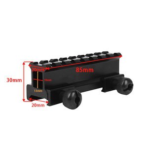 Aluminum Alloy 20mm Durable Outdoor Use Heightening <b>Bracket</b> Hunting Shooting Gear Connector Accessory <b>Black</b> Lightweight - Product Image 2