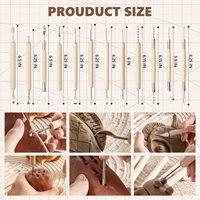 Ensemble de 38 outils de sculpture en argile céramique avec manche en bois Kit de sculpture de poterie pour enfants pour les cours d'art et les clubs