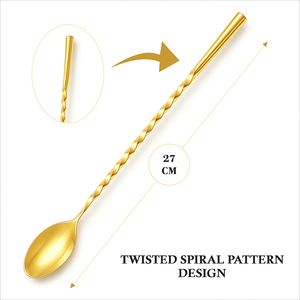 Cuillère à bar en acier inoxydable de qualité supérieure avec extrémité lestée pour mélanger les cocktails - Product Image 4