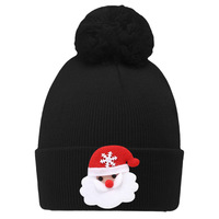 Chapeau de Noël tricoté sans bord, mignon et polyvalent, chaud pour l'extérieur, avec clochette