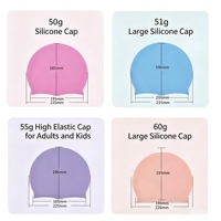 Bonnet de bain en silicone personnalisable avec logo, 50g pour adultes et enfants, plusieurs couleurs, imperméable, confortable, bonnet de bain non compressif
