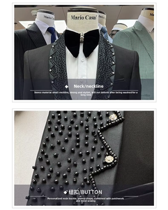 Costume de Mariage Homme Élégant à Boutonnage Simple – Blazer et Veste de <span class=keywords><strong>Cérémonie</strong></span> <span class=keywords><strong>pour</strong></span> Mariage ou Affaires - Product Image 5