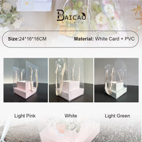 Nouvelle arrivée, boîte cadeau, boîte à fleurs pliable portable, boîte à fleurs transparente en PVC pour Noël, pour les fêtes