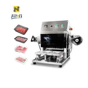 JINYI QF260T-S Desktop Pneumatic Fastfood Tray Lunch Box Sealing Machine automatic food tray sealing packing machine
