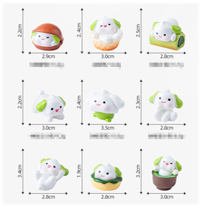Vente en gros de figurines de chien à dessert en résine Kawaii, matcha, sculpture, jouet miniature, décoration de jardin de luxe, ornement de Noël - Product Image 2