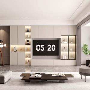 Wall Unit TV Cabinet Middle Ancient Style Luxury Stand <b>Suspended</b> Entertainment Center Living Room Furniture LED Wood Hotel - Product Image 2