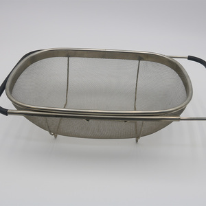 Yüksek kaliteli genişletilebilir paslanmaz çelik kevgir Over-the-Sink Oval ince örgü süzgeç sepet - Product Image 3
