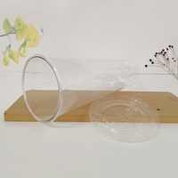 Gobelets en plastique PET transparents personnalisés, jetables et réutilisables, 1000 ml, pour Bubble Tea, Milk Tea, Soda et Café Glacé, avec bouchon à vis en aluminium