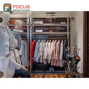 Contemporary Retail Shop Mixed Material Glass Showcase Odm Supplier Apparel Store - Product Image 6