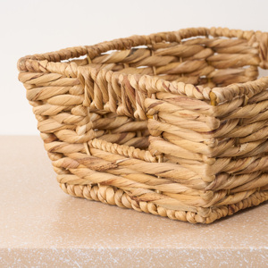 Abbot Water Hyacinth Woven Rectangular <b>Basket</b> Set Of 2 <b>For</b> Kitchen And Bathroom <b>Storage</b> - Product Image 6