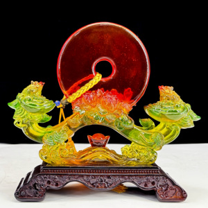 Giada Ruyi invitante ricchezza rospo dorato decorazione a bottone di <span class=keywords><strong>pace</strong></span> casa salotto Tv Cabinet decorazione di fascia alta - Product Image 5