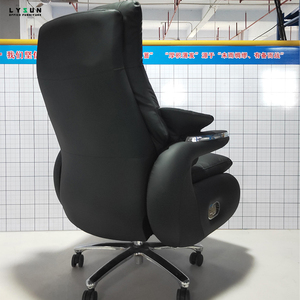Kursi Eksekutif Putar Modern Berbahan Kulit PU Abu-abu Ergonomis yang Dapat Diperpanjang dengan Sandaran Kaki - Product Image 5