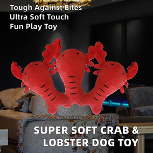 Juguete de Peluche Súper Suave de Cangrejo/Langosta de Dibujos Animados, Resistente a Mordidas de Perro, Interactivo, para Ejercicio y Apretar, Relleno de Algodón PP, para Cumpleaños y Alivio del Estrés - Product Image 2