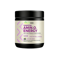 Poudre Énergisante d'Acides Aminés Saveur Raisin 585g OEM Marque Privée Usine Personnalisée Vente en Gros Nutrition Soutien Musculaire Endurance