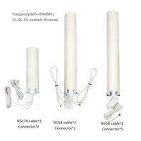 Antenne cylindrique MIMO 5G 4G 600-3800 MHz Polarisation verticale Gain 18 dBi Extérieur pour routeur 5G avec antenne externe