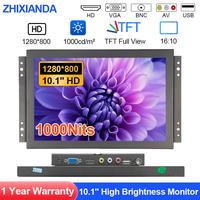 Monitor Layar Sentuh Industri Open Frame 10.1 Inci Kecerahan Tinggi 1000NITS 1280*800 VESA LCD untuk Otomatisasi Kios