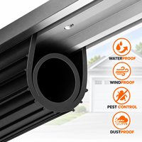 Joint d'étanchéité inférieur pour porte de garage 16FT 5/16" en caoutchouc double extrémité en T, bande d'étanchéité U+O de remplacement, barrière anti-courant d'air et anti-poussière résistante aux intempéries