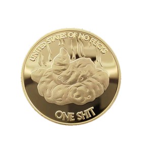 Creatività personalizzata una moneta cane di merda porta fortuna animale placcato oro moneta commemorativa - Product Image 4