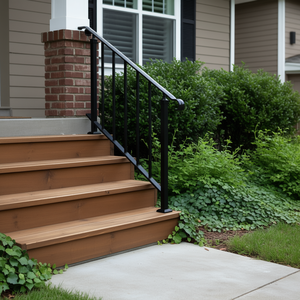 Barandilla Ajustable de Hierro Forjado de 1.2 M para Escaleras Exteriores, Baranda Negra de Estilo Transicional para Escaleras de Concreto o Madera en el Porche Delantero - Product Image 2