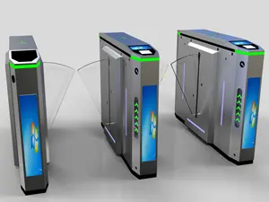 China Manufacture High-waisted Entry And Exit Flap Gate Turnstile Gate With Coin Qr Scanner For Metro