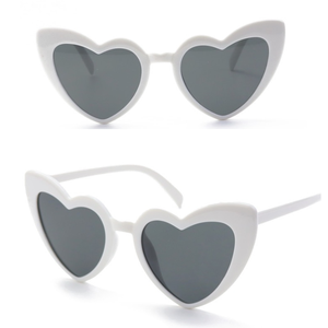 BSBH Wholesale Heart Shape Brand Designer Custom Logo Sunglasses White Recycled Plastic Sunglasses Promotional for Wedding Party