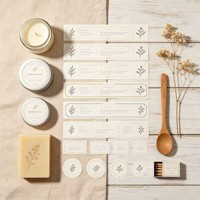 Étiquette en feuille d'or de qualité supérieure pour bougies et cadeaux en bouteille de verre, autocollant d'emballage DIY imperméable avec impression offset