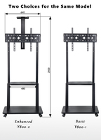 Chariots TV interactifs pour salles de réunion, vente en gros usine Senjiang, pour écrans interactifs TV LED LCD 110 lbs 42"-85"