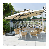Ensemble de chaises de salle à manger en aluminium et corde pour l'extérieur, style moderne, et table ronde en teck pour patio et jardin – Vente en gros