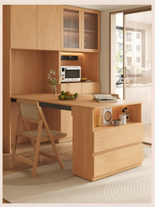 XHA Custom Eco-Friendly Solid Wood Multifunction <b>Sideboard</b> Adjustable Height Dining Table Wall Cabinet <b>for</b> <b>Kitchen</b> Home Office - Product Image 6