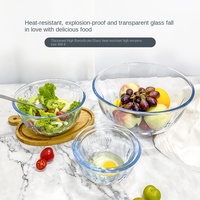 Bol en verre transparent pour cuisine résistant aux hautes températures pour la cuisson grand four à micro-ondes bol ustensiles de cuisine ménagers