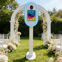 Nouvelle Conception 2025 : Coque de Photobooth Ovale pour iPad avec Éclairage d'Appoint, Compatible Appareil Photo Reflex Numérique pour Événements Festifs