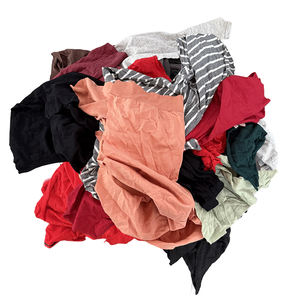 All'ingrosso 100% cotone t-shirt stracci di colore scuro rifiuti tessili riciclati panno per la pulizia industriale - Product Image 2