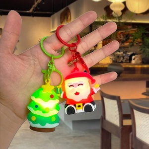 Llavero Colgante Creativo de Papá Noel y Árbol de Navidad Huashanqi, Linterna de Calabaza de Halloween de Plástico 3D Brillante, Regalo Promocional - Product Image 1