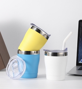 Vaso Deportivo Compacto de 370 ml para Niños Pequeños, Vaso de Viaje de Acero Inoxidable 304 con Pajita para Leche de Desayuno - Product Image 1
