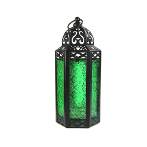 Lanterne de Noël Vintage Marocaine en <span class=keywords><strong>Fer</strong></span> <span class=keywords><strong>Forgé</strong></span> pour Table de Cour, Bougeoir Marocain Suspendu - Product Image 3