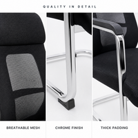 Chaise de réunion commerciale en maille pour salle d'attente, chaise de visiteur pour personnel de bureau, chaise de formation à pieds fixes en arc