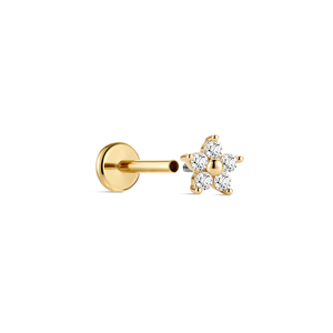 CANNER Luxe Boucles d'oreilles minimalistes en or massif 14K avec zircon et dos plat en titane G23, bijoux de piercing sûr pour cartilage, sans nickel - Product Image 2