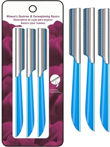 Outil de dermaplaning <span class=keywords><strong>pour</strong></span> femmes Kinghood Private Label avec manche en métal, <span class=keywords><strong>rasoir</strong></span> facial avec 6 lames de rechange - Product Image 2