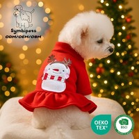 Costume de Noël personnalisé pour animaux de compagnie, robe à capuche renne pour chien, jupe à carreaux en dentelle, tenue de Noël pour petit chien, styles variés