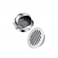 Capot d'évacuation en acier inoxydable 304, avec grille anti-insectes, pour conduit d'air frais