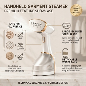 Fer à vapeur vertical portatif avec semelle chauffante 3D, chauffe rapide, 35g/min, 250ml, 3m - Product Image 2